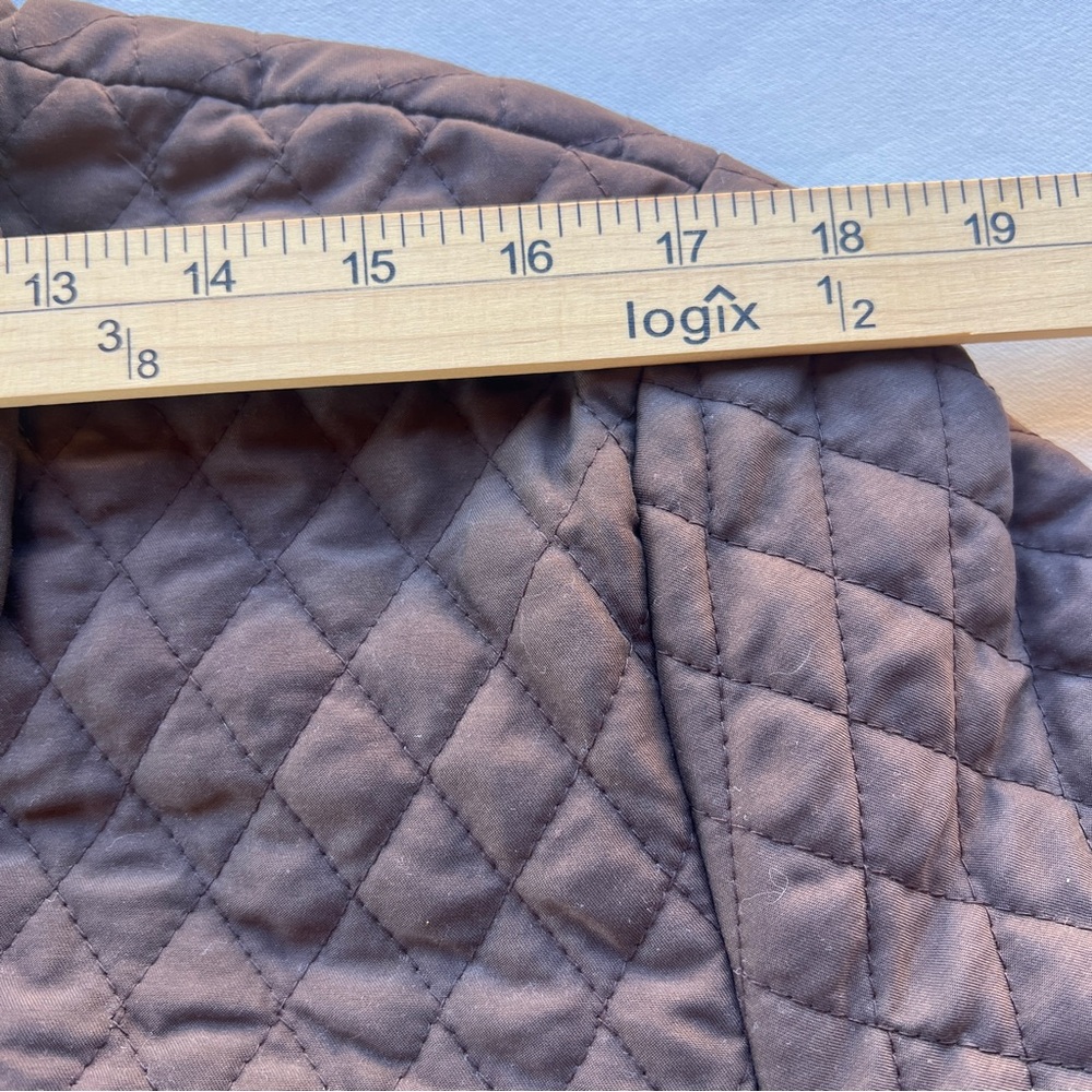 VTG‎ (90s) Chocolate Brown Quilted Barn Coat Marvin Richards Equestrian Sz L - Picture 8 of 14